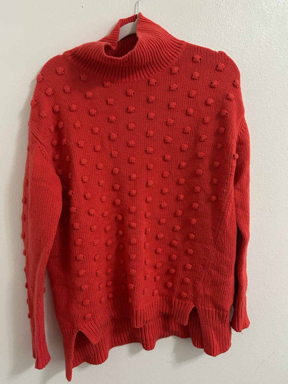 Tucker buck popcorn textured red turtleneck sweater